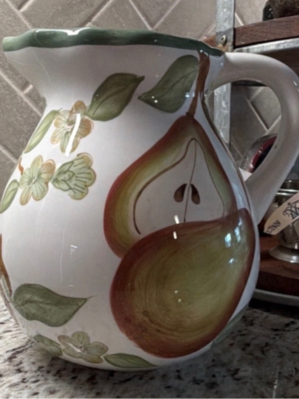 Vintage AMERICAN ATELIER Blossom Breeze Large Ceramic Pitcher